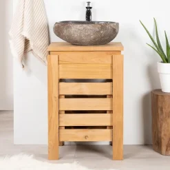 Wanda Collection Meuble Zen salle de bain en teck 50 cm