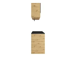Vente-unique Meubles de buanderie pour machine à laver avec plan de travail - L182 cm - Anthracite et naturel clair - NATAJI