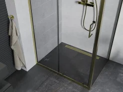 Paroi De Douche|Mexen Apia cabine de douche coulissante 100 x 90 cm, transparent, or - 840-100-090-50-00