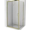 Mexen Apia cabine de douche coulissante 120 x 80 cm, transparent, or - 840-120-080-50-00