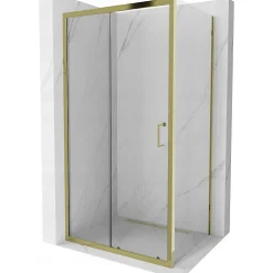 Mexen Apia cabine de douche coulissante 90 x 80 cm, transparent, or - 840-090-080-50-00
