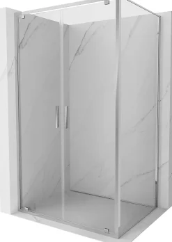 Paroi De Douche|Mexen Exo cabine de douche pivotante 100 x 75 cm, transparent, chrome - 8182-100-075-01-00