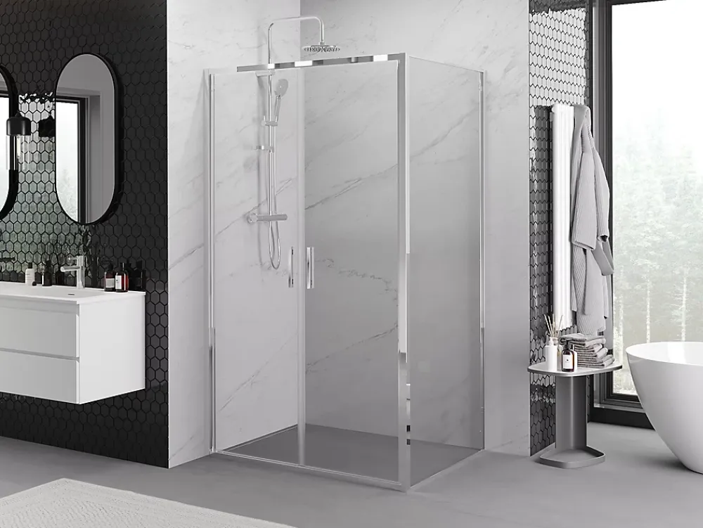 Mexen Exo cabine de douche pivotante 100 x 75 cm, transparent, chromé - 814-100-075-01-00