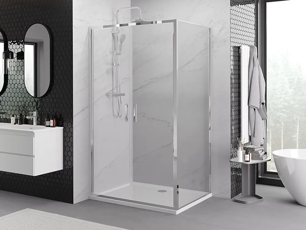 Mexen Exo cabine de douche pivotante 100 x 75 cm, transparent, chromé - 814-100-075-01-00