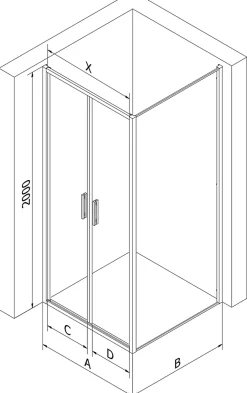 Mexen Exo cabine de douche pivotante 100 x 75 cm, transparent, chromé - 814-100-075-01-00