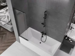 Mexen Fox paroi de douche 2 volets coulissante 85 x 150 cm, transparent, noir - 891-085-002-70-00