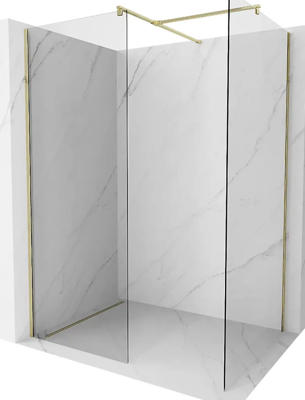 Mexen Kioto cloison de douche Walk-in 160 x 80 cm, transparent, doré - 800-160-202-50-00-080