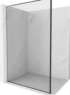 Cabine De Douche|Mexen Kioto L paroi de douche Walk-in 50 x 200 cm, cadre noir, nickel brossé - 800-050-103-97-70