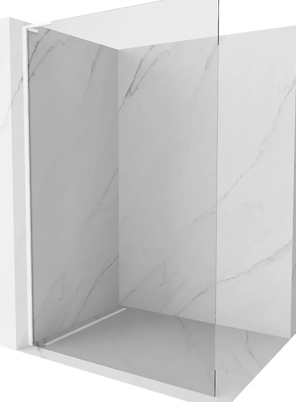 Mexen Kioto L paroi de douche Walk-in 60 x 200 cm, transparent, blanche - 800-060-103-20-00