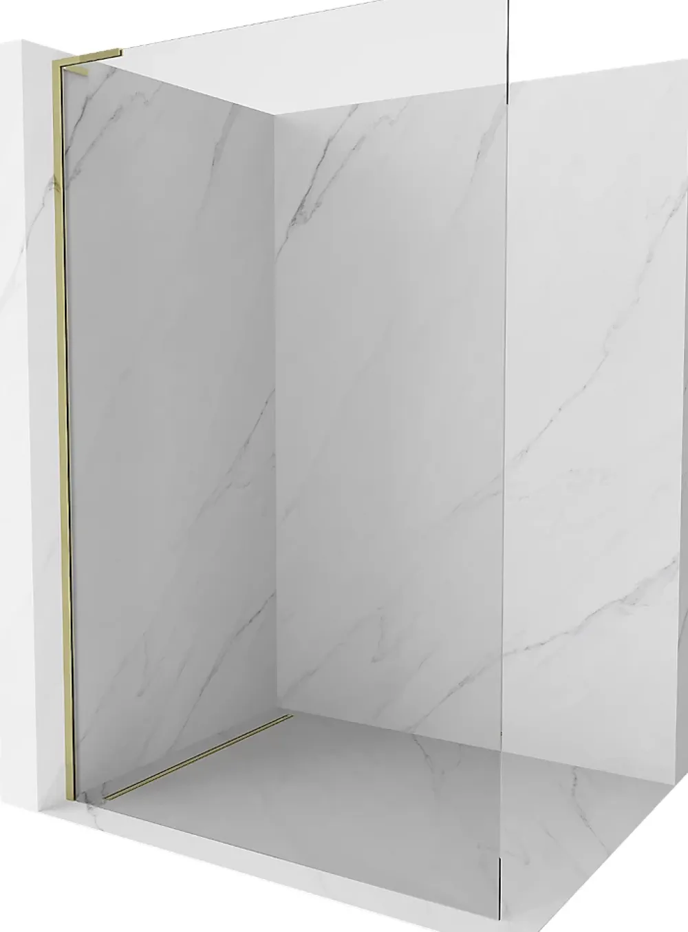 Mexen Kioto L paroi de douche Walk-in 120 x 200 cm, transparent, or - 800-120-103-50-00