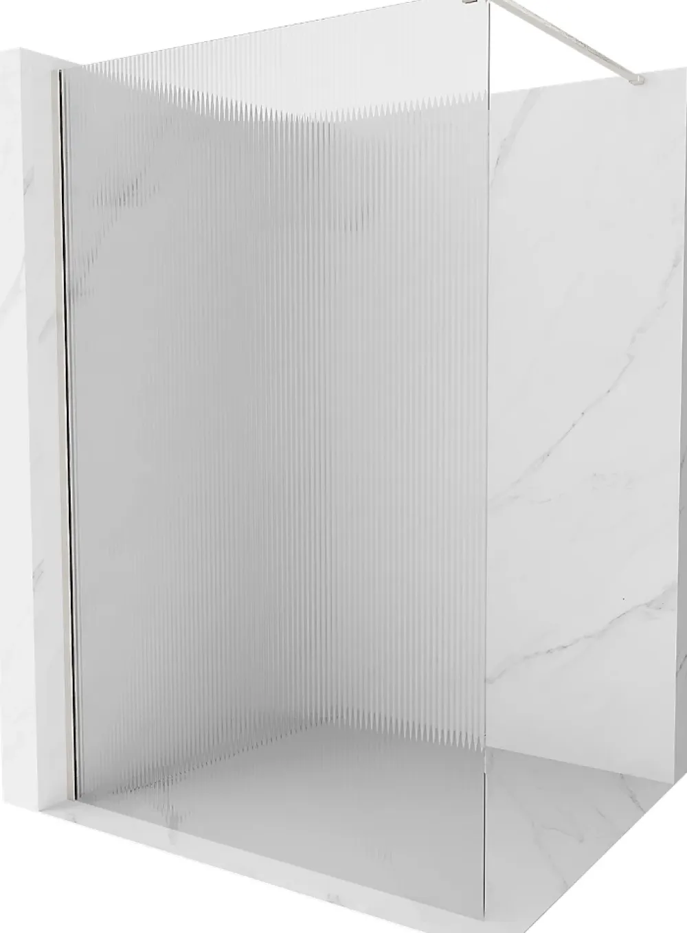 Mexen Kioto paroi de douche Walk-in 90 x 200 cm, rayures 8 mm, nickel brossé - 800-090-101-97-09