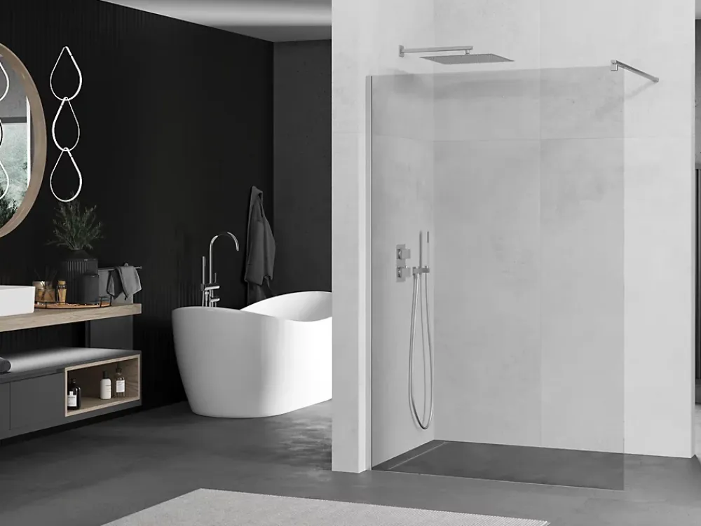 Paroi De Douche|Mexen Kioto paroi de douche Walk-in 150 x 200 cm, transparent 8 mm, chrome - 800-150-101-01-00