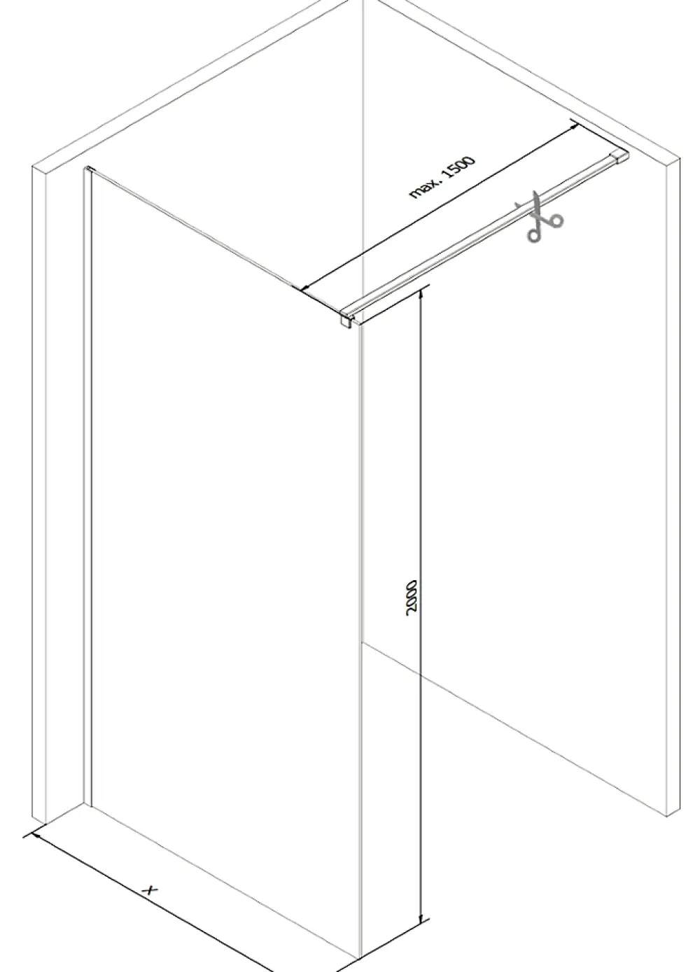 Paroi De Douche|Mexen Kioto paroi de douche Walk-in 150 x 200 cm, transparent 8 mm, chrome - 800-150-101-01-00
