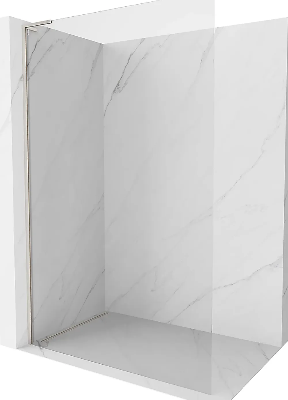 Mexen Kioto-X L paroi de douche Walk-in 50 x 200 cm, transparent 10 mm, nickel brossé - 800-050-107-97-00-X