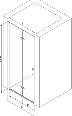 Porte De Douche|Mexen Lima porte de douche pliable 90 cm, transparent, doré - 856-090-000-50-00