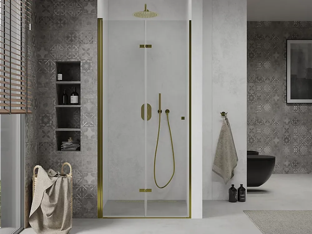 Mexen Lima portes de douche pliantes 100 cm, transparentes, dorées - 856-100-000-50-00