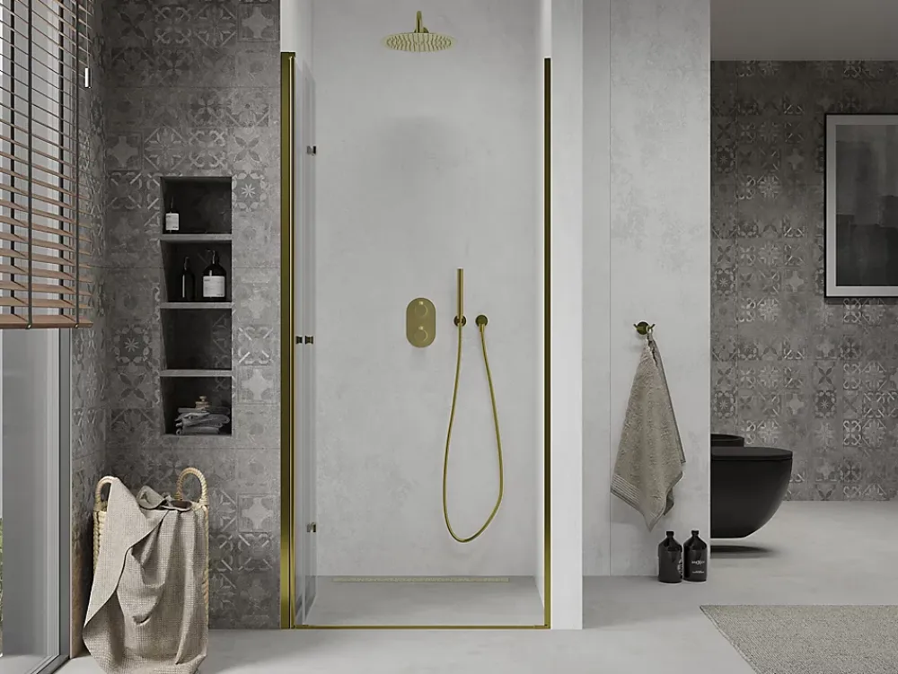 Mexen Lima portes de douche pliantes 100 cm, transparentes, dorées - 856-100-000-50-00