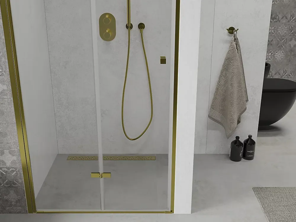 Mexen Lima portes de douche pliantes 100 cm, transparentes, dorées - 856-100-000-50-00
