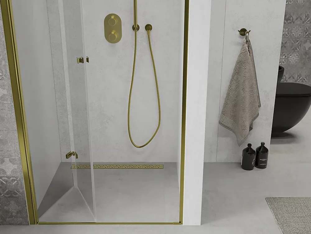 Mexen Lima portes de douche pliantes 100 cm, transparentes, dorées - 856-100-000-50-00