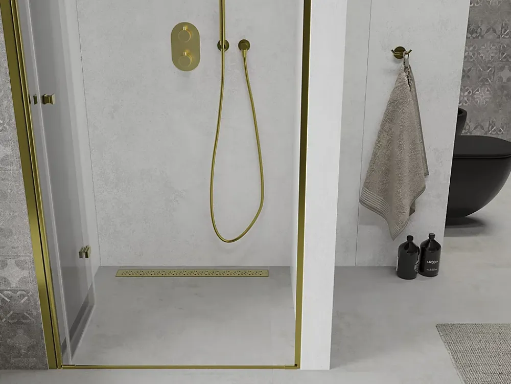 Mexen Lima portes de douche pliantes 100 cm, transparentes, dorées - 856-100-000-50-00