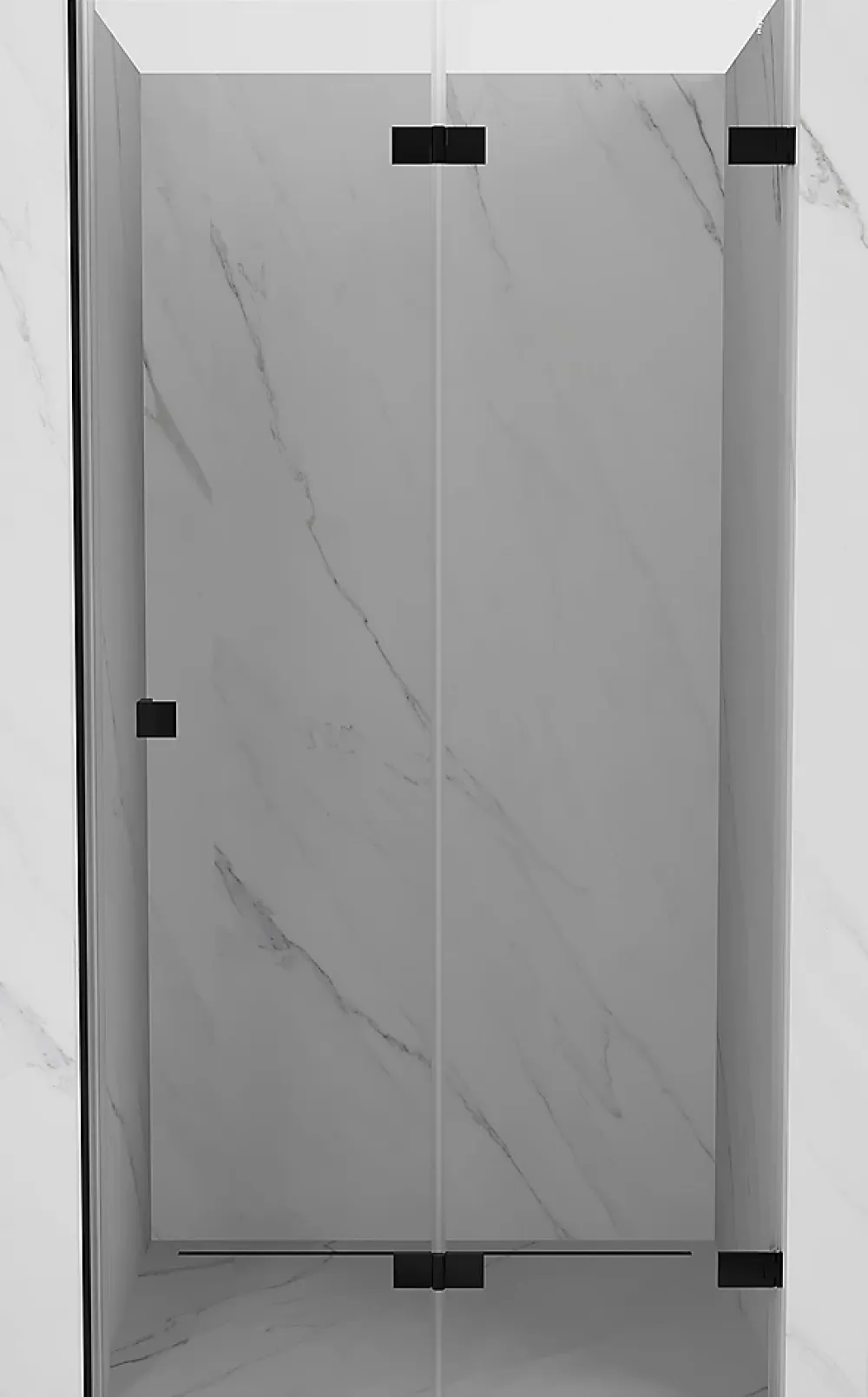 Mexen Lunar-F porte de douche pliante droite 65 cm, transparentes, noires - 836-065-000-70-00-P