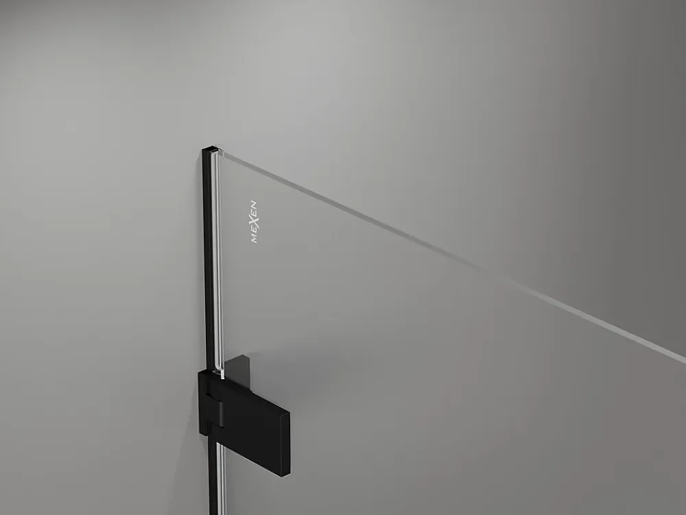 Mexen Lunar-F porte de douche pliante droite 65 cm, transparentes, noires - 836-065-000-70-00-P