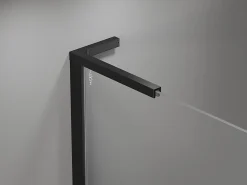 Mexen Mist L cabine de douche quart-de-rond pivotante 90 x 90 cm, grille noire, noir - 8A32L-090-090-70-77