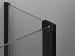 Mexen Mist L cabine de douche quart-de-rond pivotante 90 x 90 cm, grille noire, noir - 8A32L-090-090-70-77