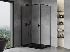 Mexen Mist-B cabine de douche pivotante gauche 100 x 85 cm, cadre noir, noir - 8A2T-100-085-70-70-L