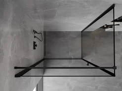 Mexen Mist-B cabine de douche pivotante gauche 100 x 85 cm, cadre noir, noir - 8A2T-100-085-70-70-L