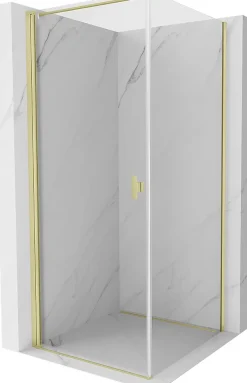 Mexen Mist-B cabine de douche pivotante 100 x 100 cm, transparent, or brossé - 8A2T-100-100-55-00