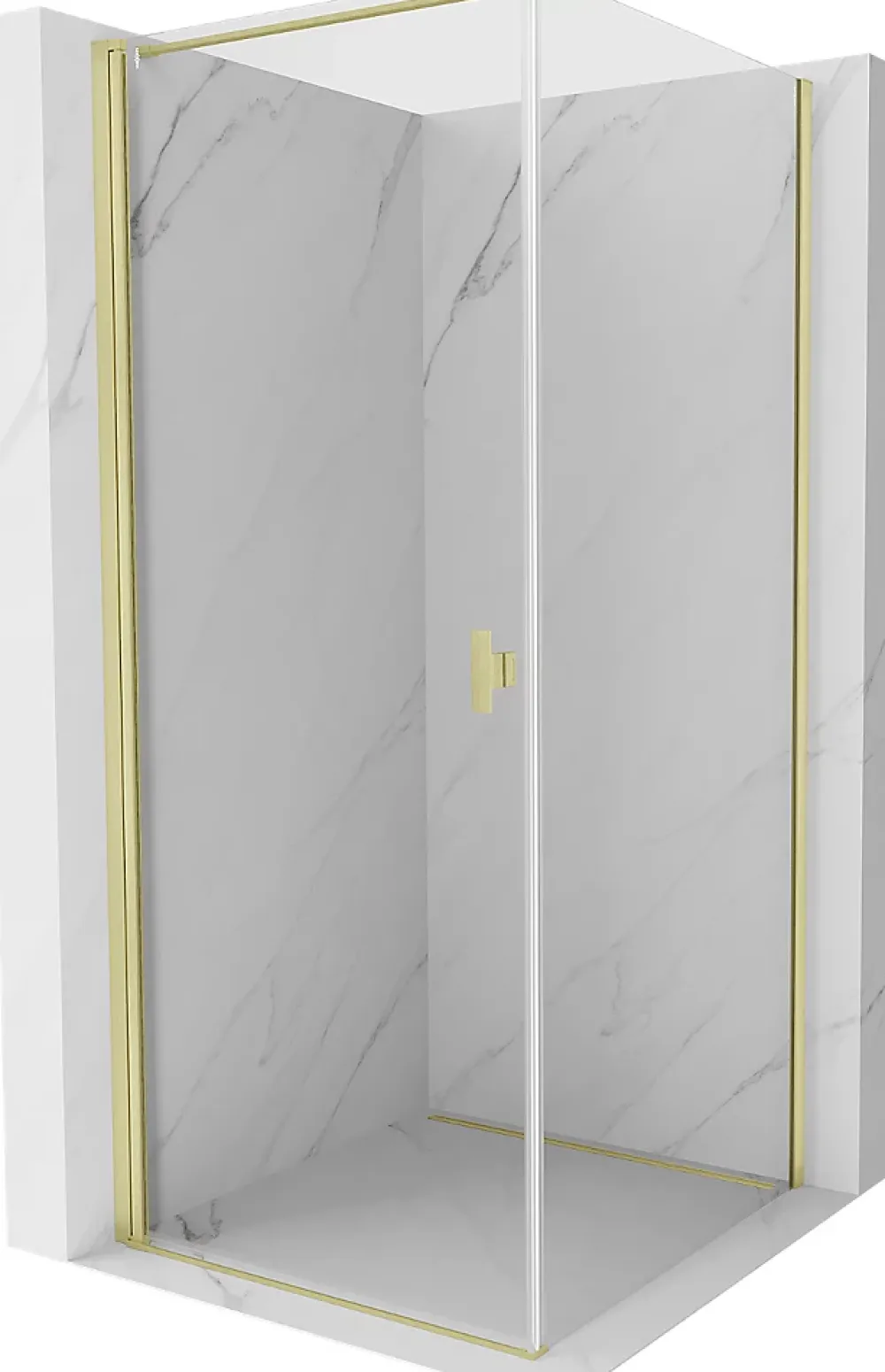 Mexen Mist-B cabine de douche pivotante 100 x 100 cm, transparent, or brossé - 8A2T-100-100-55-00