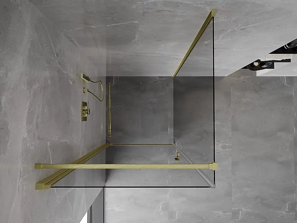 Mexen Mist-B cabine de douche pivotante 100 x 100 cm, transparent, or brossé - 8A2T-100-100-55-00