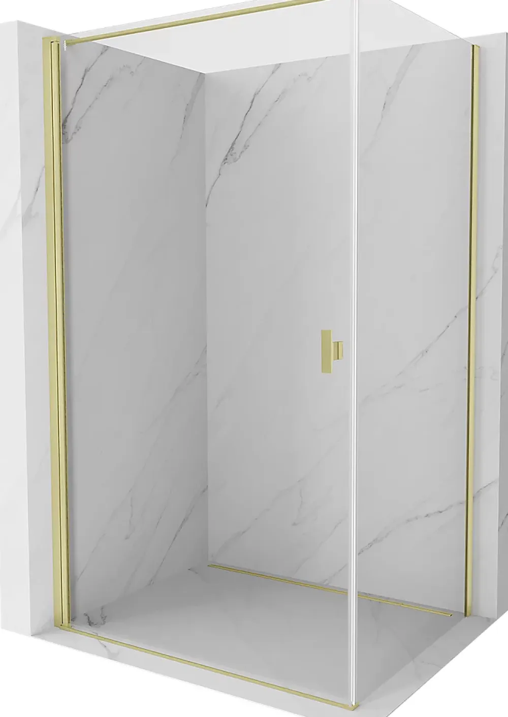 Mexen Mist-B cabine de douche pivotante 80 x 100 cm, transparent, or brossé - 8A2T-080-100-55-00