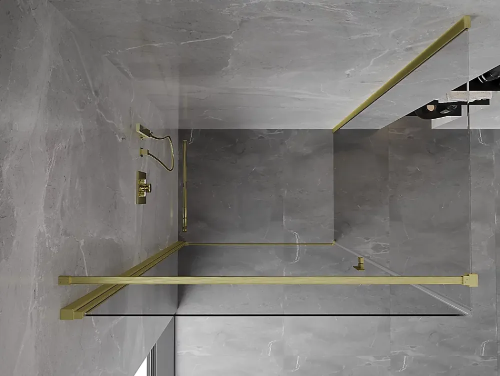 Mexen Mist-B cabine de douche pivotante 80 x 100 cm, transparent, or brossé - 8A2T-080-100-55-00