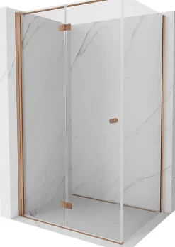 Mexen Mist-F cabine de douche pliante gauche 70 x 80 cm, transparent, cuivre brossé - 8A6T-070-080-65-00-L