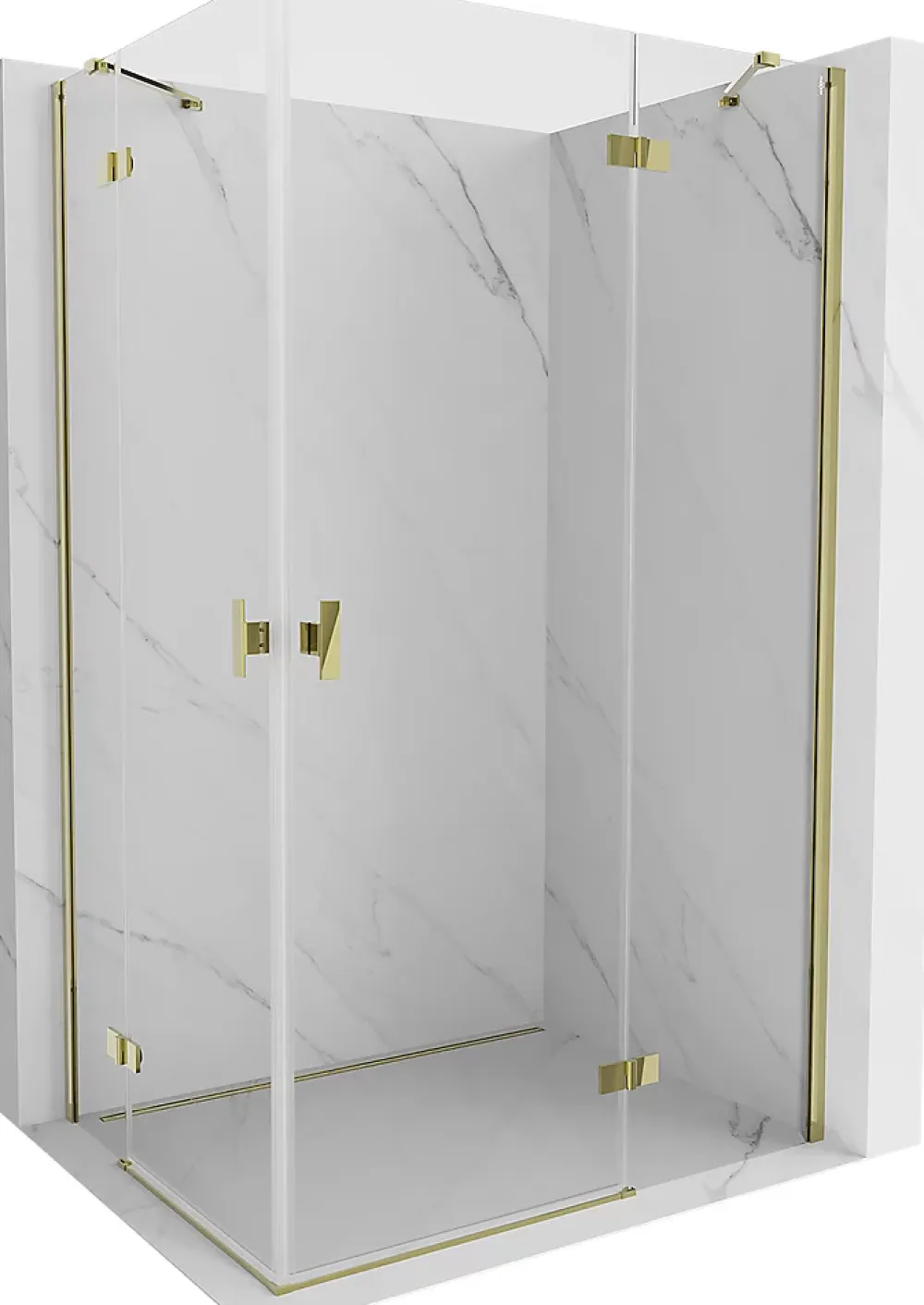 Mexen Mist-H Duo cabine de douche pivotante droite 80 x 110 cm, transparent, or - 8A5-080L-110P-50-00
