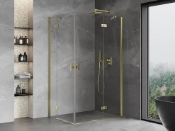 Mexen Mist-H Duo cabine de douche pivotante droite 80 x 110 cm, transparent, or - 8A5-080L-110P-50-00
