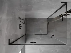 Mexen Mist-H L Duo cabine de douche battante gauche 110 x 90 cm, transparent, noir - 8A5L-110L-090P-70-00