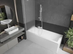 Mexen Next paravent de baignoire à 1 volet 60 x 150 cm, givré, blanc - 895-060-000-00-30-20