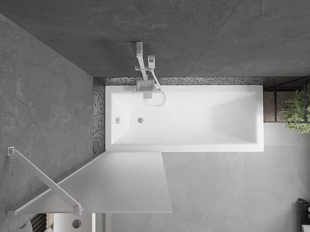 Mexen Next paravent de baignoire à 1 volet 60 x 150 cm, givré, blanc - 895-060-000-00-30-20