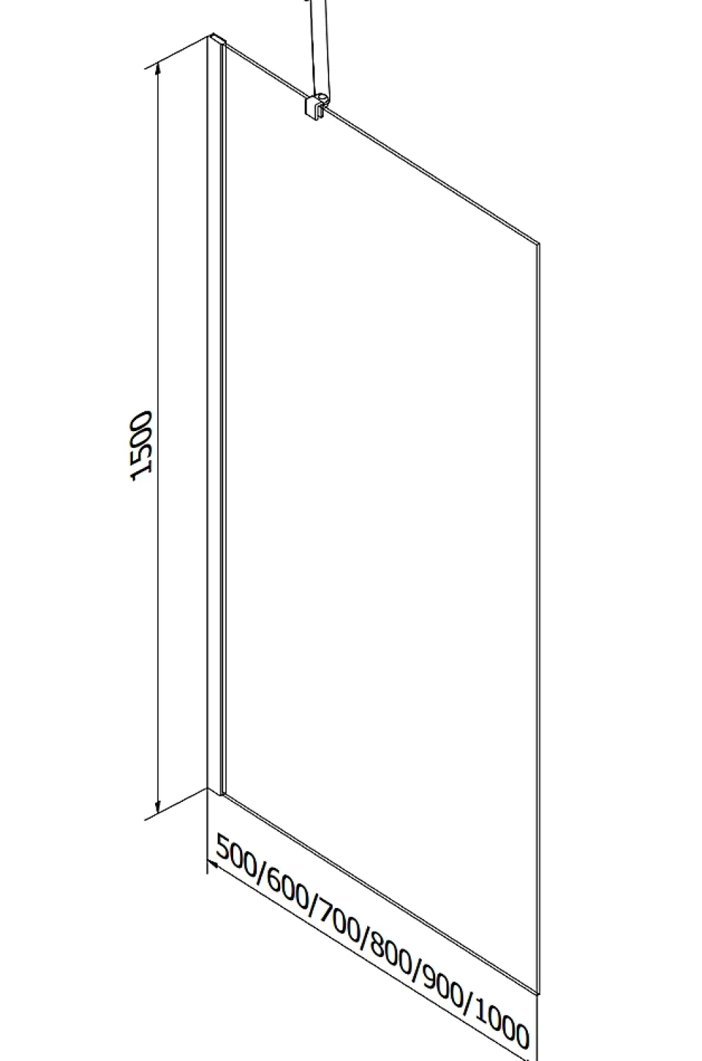 Mexen Next paravent de baignoire à 1 volet 60 x 150 cm, givré, blanc - 895-060-000-00-30-20