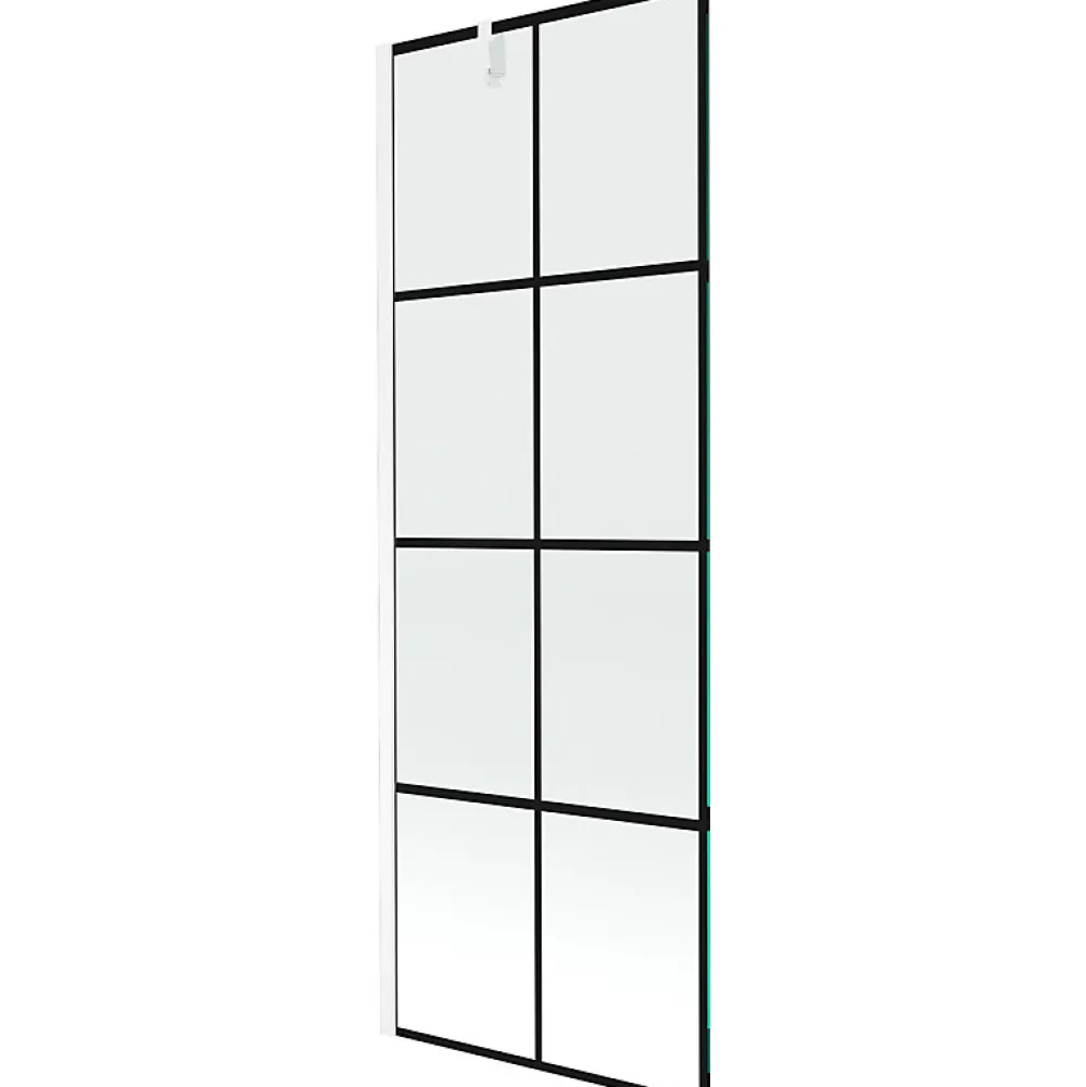 Mexen Next paroi de baignoire 1-volet 70 x 150 cm, grille noire, blanc - 895-070-000-00-77-20