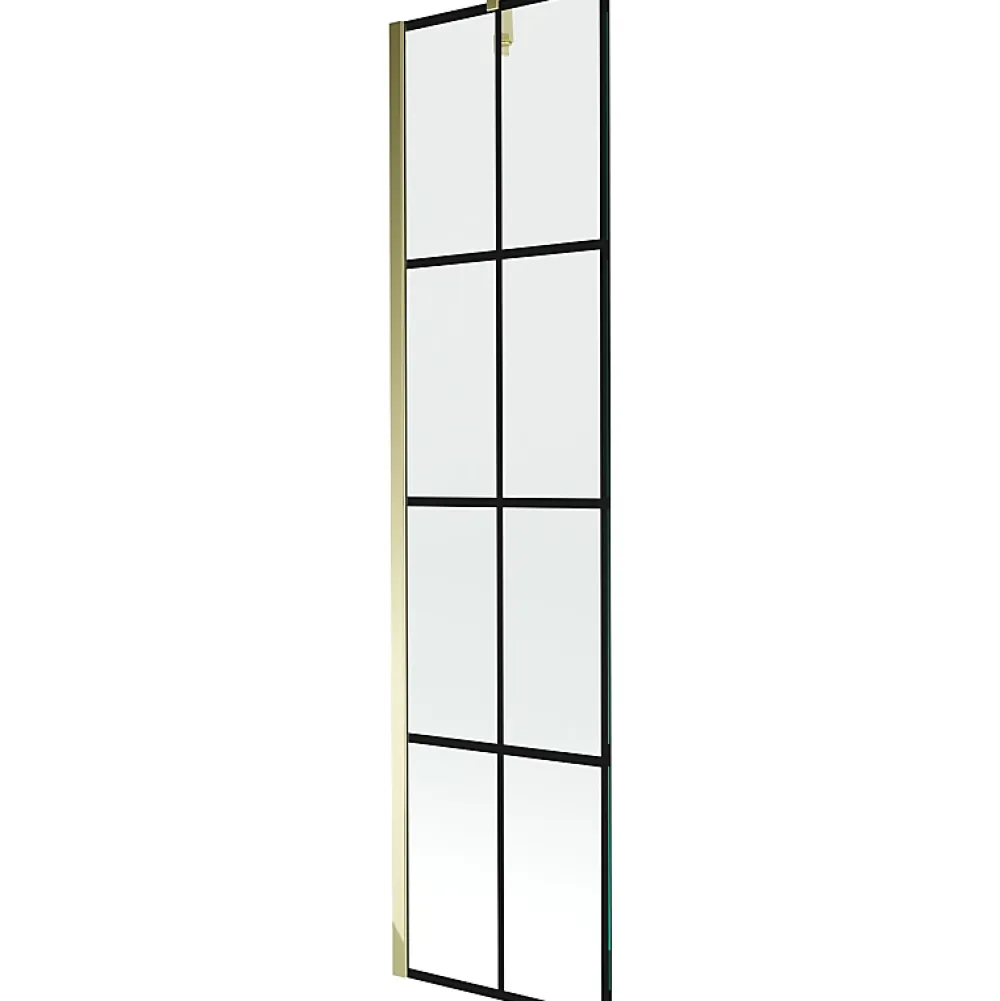 Mexen Next paroi de baignoire 1 volet 50 x 150 cm, grille noire, or - 895-050-000-00-77-50