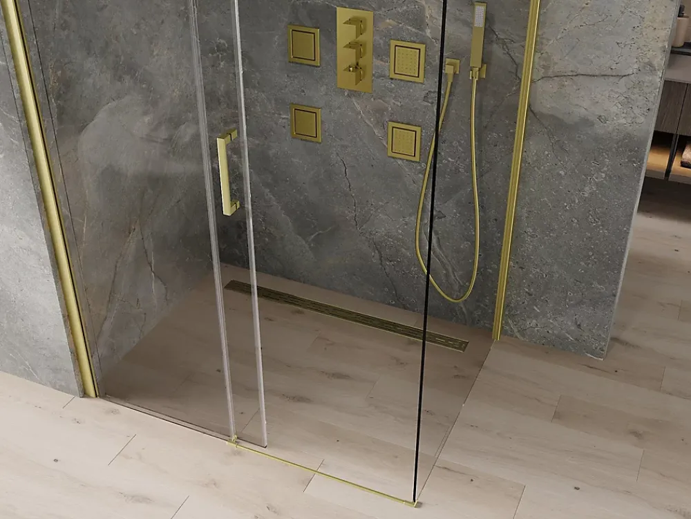 Mexen Omega cabine de douche coulissante 110 x 80 cm, transparent, dorée - 825-110-080-50-00