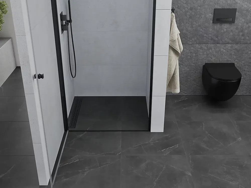 Mexen Pretoria porte de douche pivotante 70 cm, transparent, noir - 852-070-000-70-00
