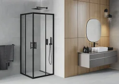 Mexen Rio cabine de douche carrée 70 x 70 cm, transparente, noire - 860-070-070-70-00