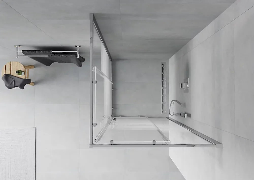 Paroi De Douche|Mexen Rio cabine de douche carrée 80 x 80 cm, bandes blanches, chrome - 860-080-080-01-20