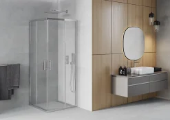 Mexen Rio cabine de douche carrée 90 x 90 cm, transparent, chrome - 860-090-090-01-00