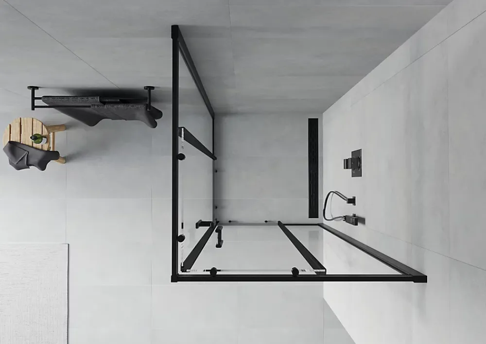 Cabine De Douche|Mexen Rio cabine de douche carrée 80 x 80 cm, transparente, noire - 860-080-080-70-00